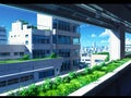 Urban Rooftop Greenery with Modern City View [GenerativeAI] Royalty Free Stock Photo